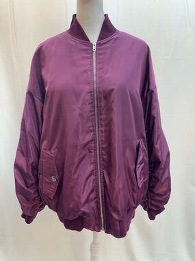 Cider Plum Bomber Jacket - Deep Purple S